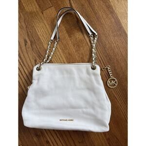 MICHAEL KORS TOTE BAG WHITE GRAIN LEATHER HAND BAG